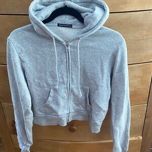 Brandy Melville Gray Zip-Up Hoodie